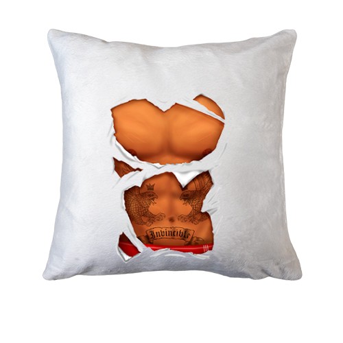 Подушка Мужской торс с татушками