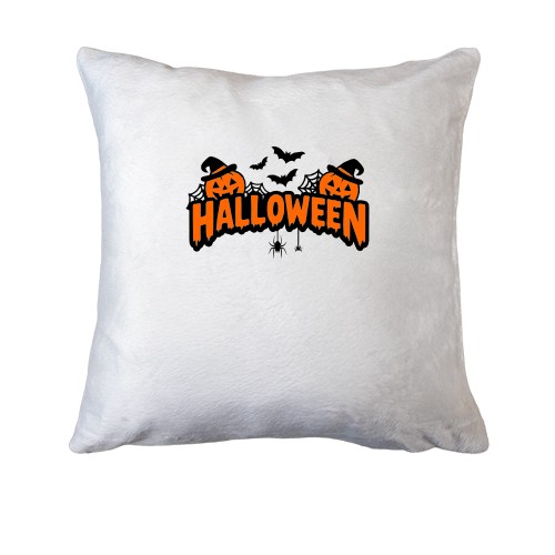 Подушка Надпись Halloween с тыквами