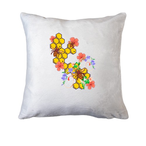 Подушка Бджоли з квітами