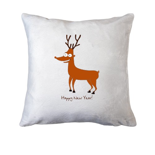 Подушка Смішний олень - Happy New Year