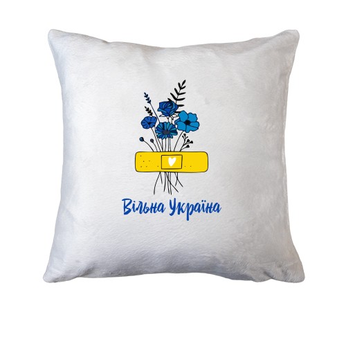 Подушка Вільна Україна (з квітами)