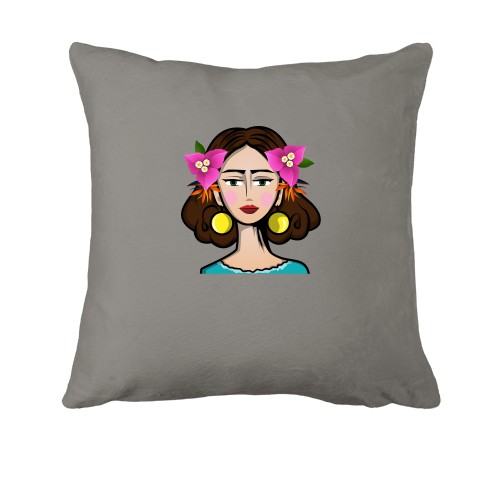 Подушка Woman with large earrings