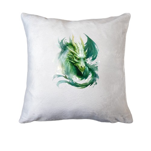 Подушка Зелений акварельний дракон