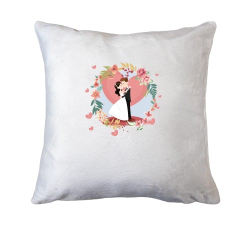 Подушка c женихом и невестой (поцелуй)