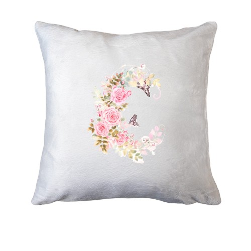 Подушка c розами и бабочками