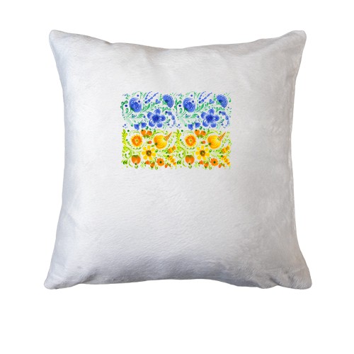 Подушка флаг Украины из акварельных цветов