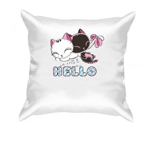 Подушка hello cats