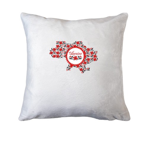 Подушка карта Украины в виде вышиванки