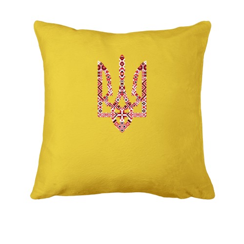 Подушка пиксельным тризубом