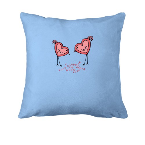 Подушка птицы в форме сердечек.