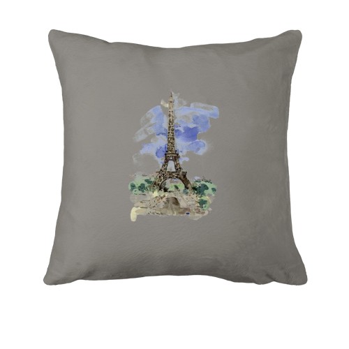 Подушка с Эйфелевой Башней в акварельном стиле