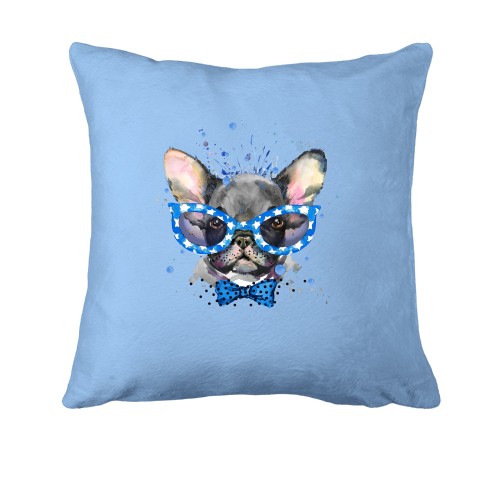 Подушка с Французским Бульдогом в очках (1)