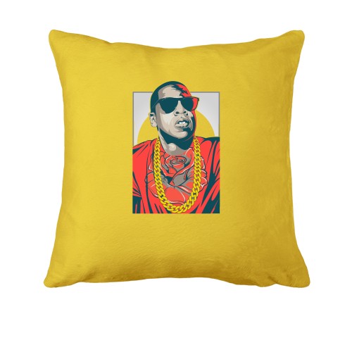 Подушка с Jay Z и цветком