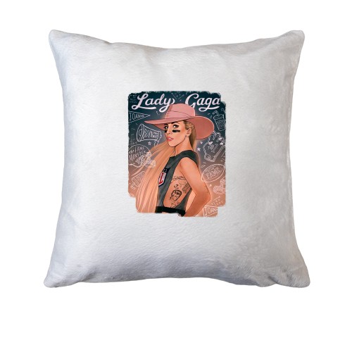 Подушка с Леди Гагой (постер)