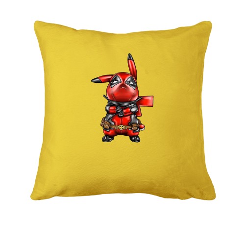 Подушка с Пикачу в костюме Дедпула