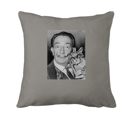 Подушка с Сальвадором Дали и котом