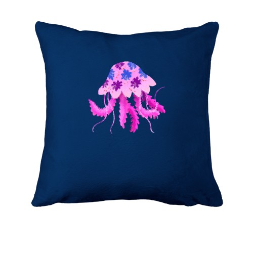 Подушка с  розовой медузой