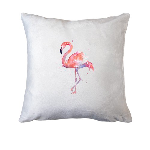 Подушка з акварельними фламінго