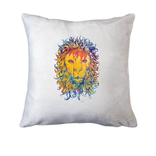 Подушка с акварельным львом
