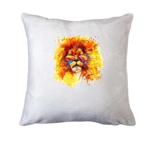 Подушка з акварельним левом в окулярах (2)