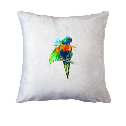Подушка з акварельною папугою