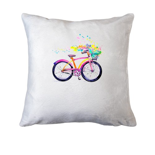 Подушка з акварельним велосипедом