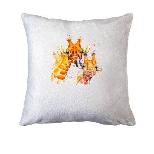 Подушка з акварельними жирафами