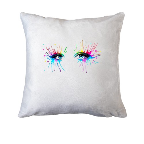 Подушка с акварельными глазами