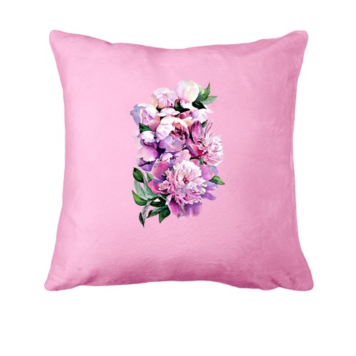 Подушка с акварельными пионами