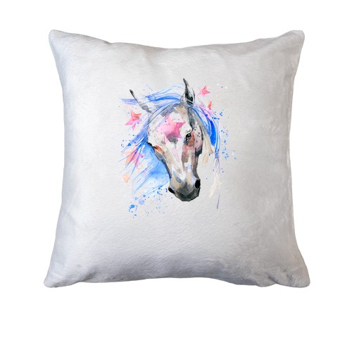 Подушка с акварельной лошадью