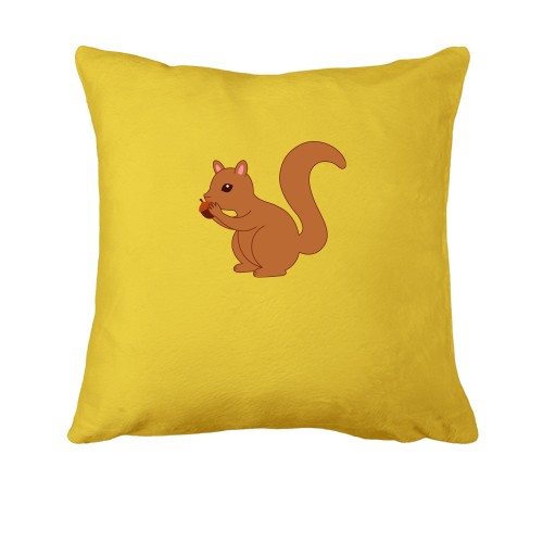 Подушка с белкой и орехом