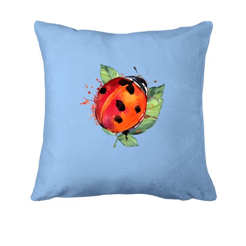 Подушка с божьей коровкой на листике
