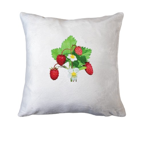 Подушка с букетом земляники