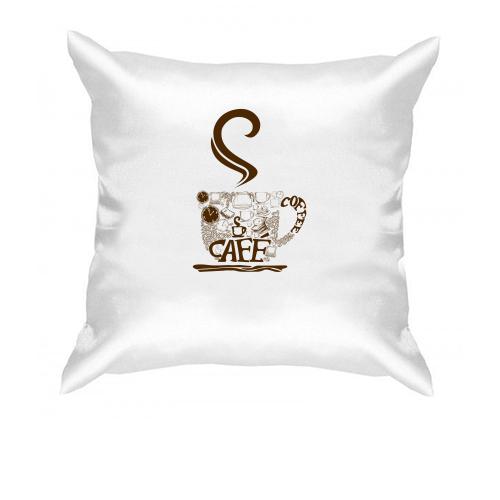 Подушка с чашечкой кофе 