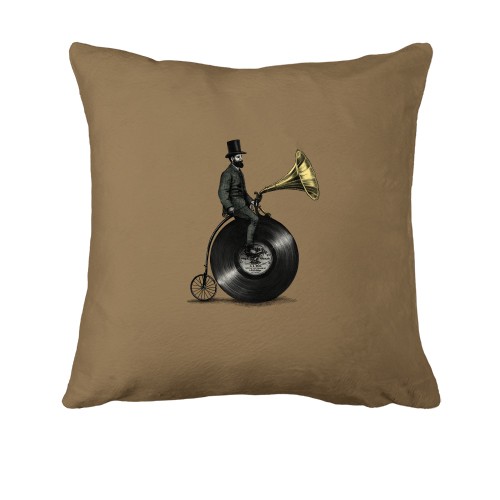 Подушка с человеком на огромном граммофоне