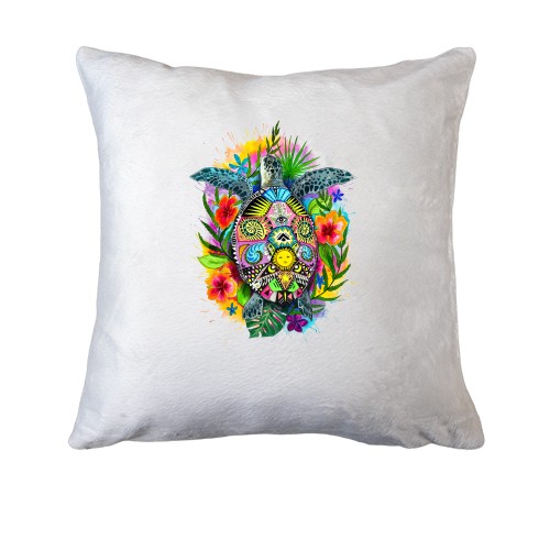 Подушка с черепахой в цветах