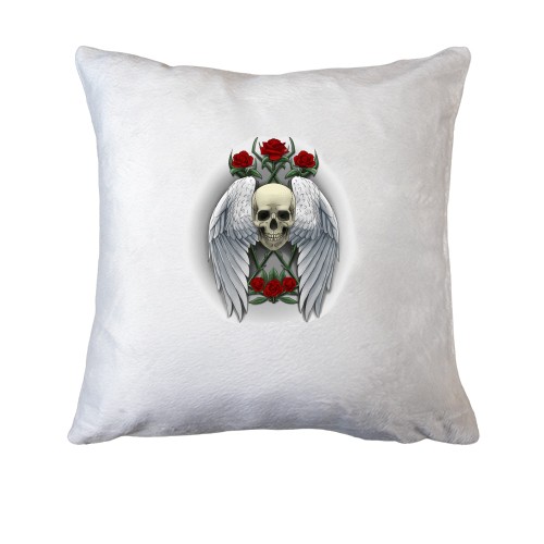 Подушка з черепом і ангельськими крилами