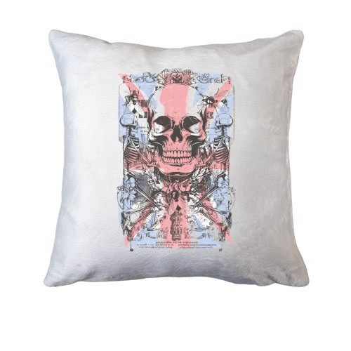 Подушка с черепом на фоне британского флага