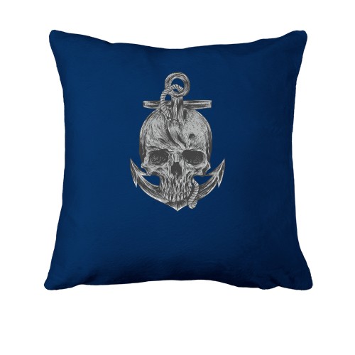 Подушка с черепом якорем