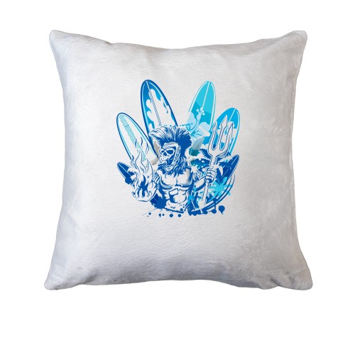 Подушка с досками для серфинга и мифическим чудовищем