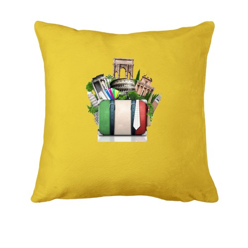 Подушка з пам'ятками Італії і валізою - прапором