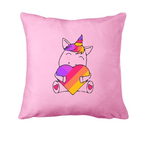 Подушка з єдинорогом та серцем