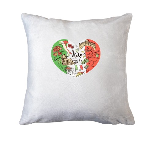 Подушка с флагом Италии в форме сердца