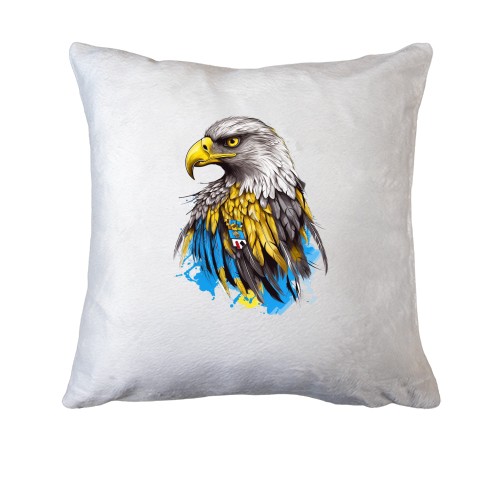 Подушка с желто-синими орлом