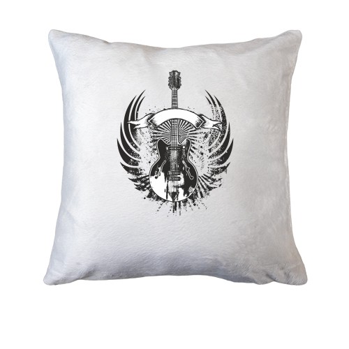 Подушка с гитарой и крыльями
