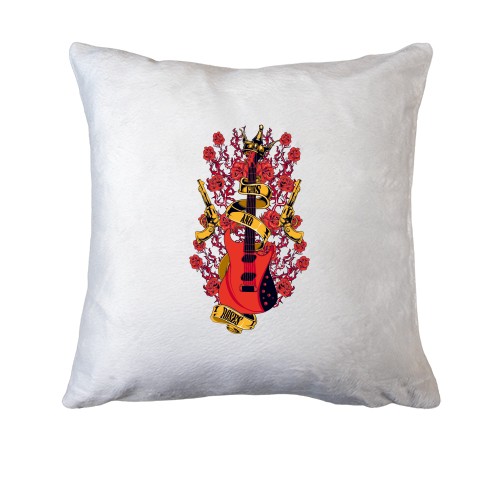 Подушка с гитарой и пистолетами 