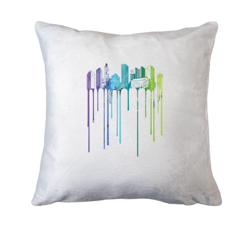 Подушка с городом в красках