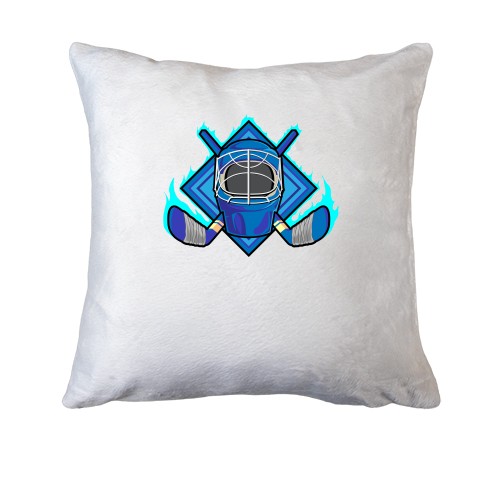 Подушка з хокейним шоломом і ключками