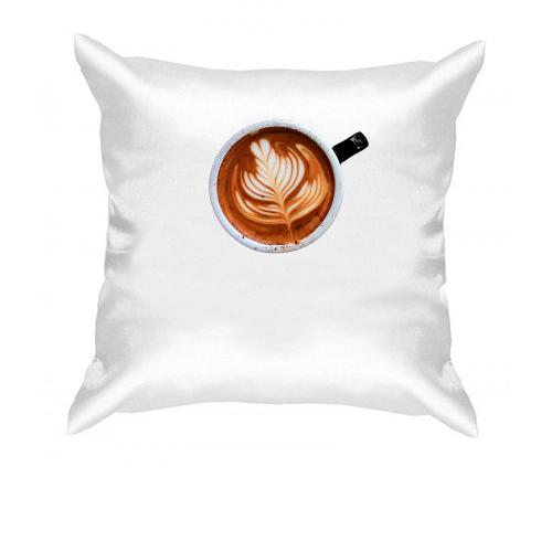 Подушка з кавовим малюнком