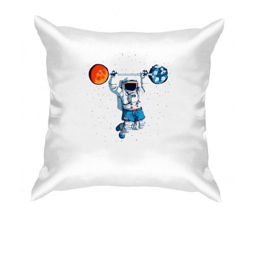 Подушка з космонавтом та планетами на штанзі